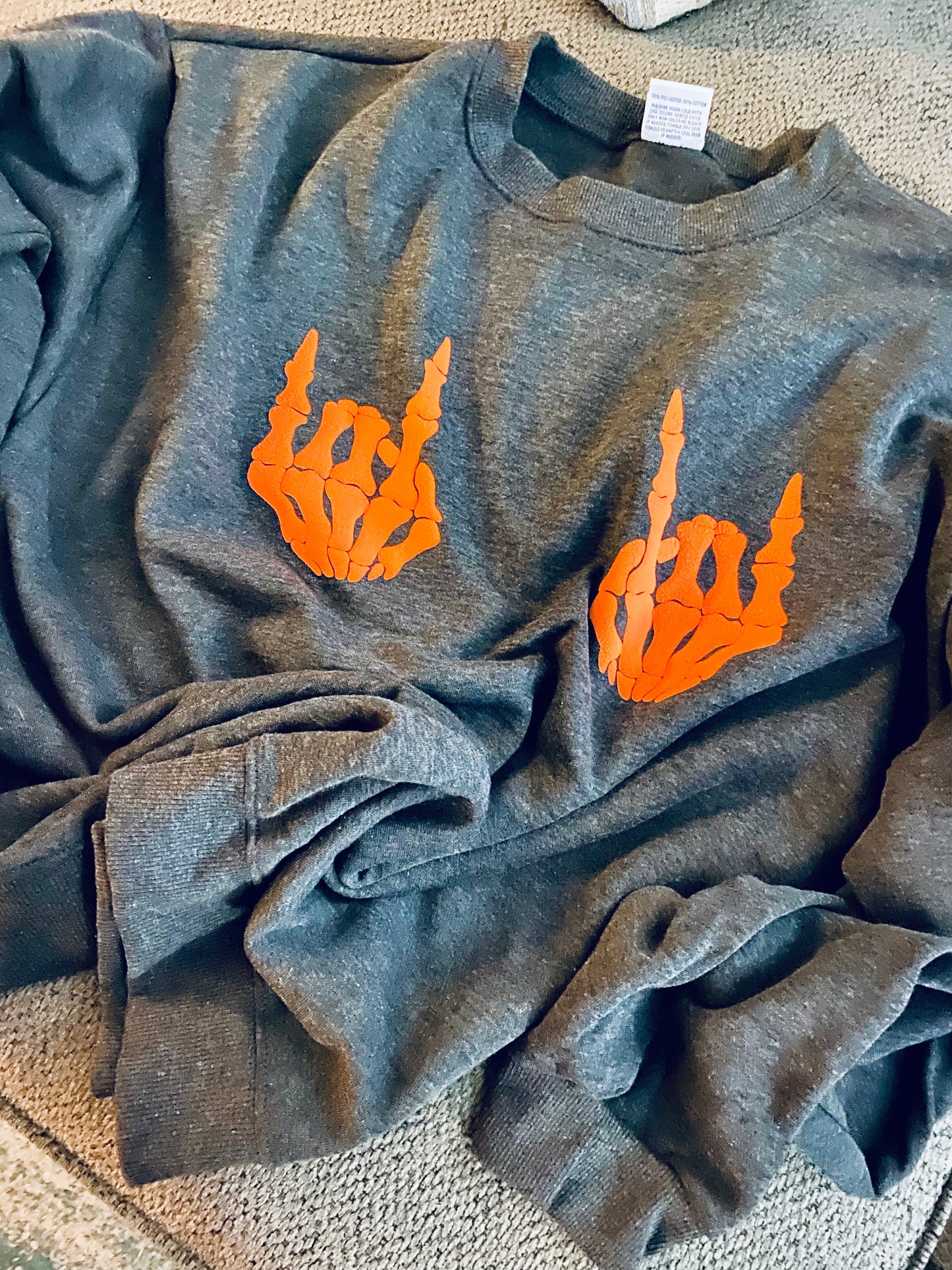 Skull Hand Crop Sweater
