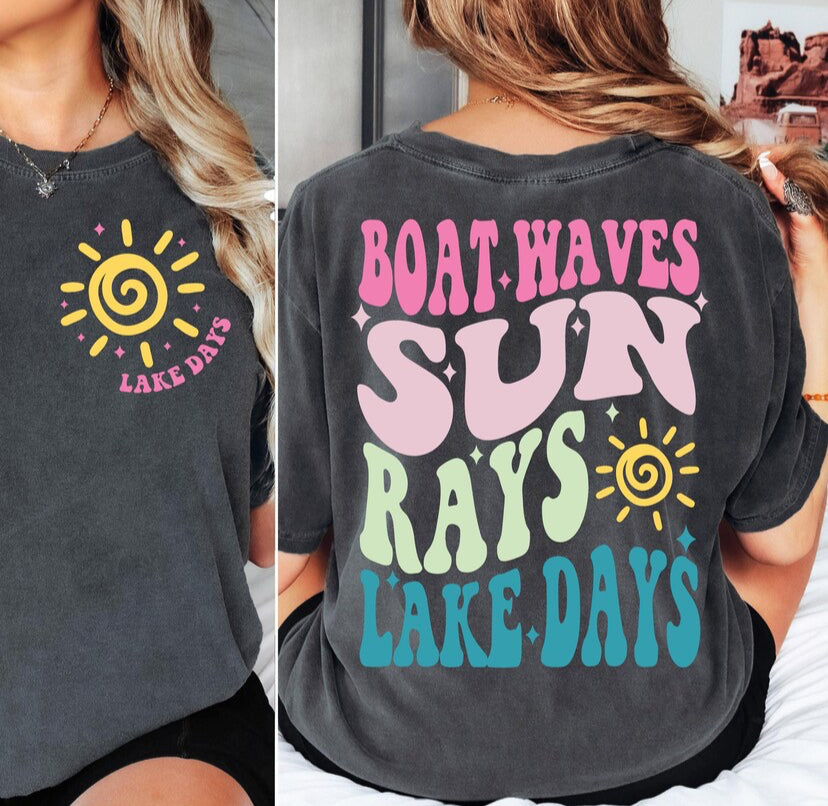 Boat Waves, Sun Rays, Lake Days CC Tee