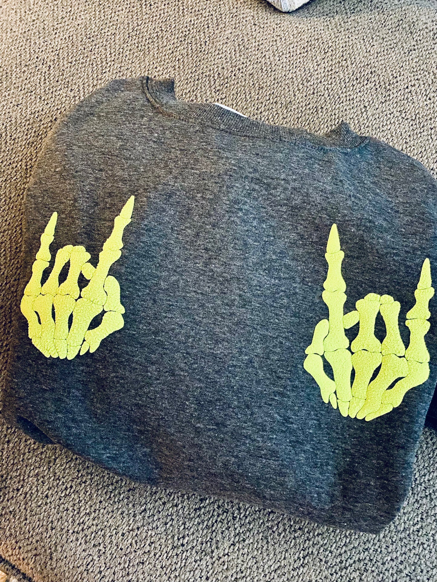 Skull Hand Crop Sweater