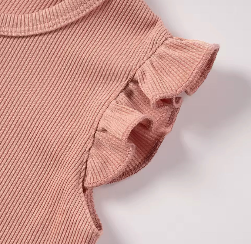 Neutral Luxury Ribbed Clothing Sets