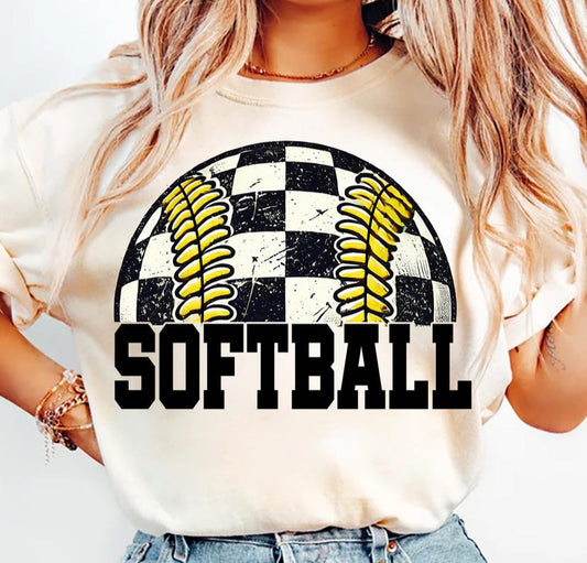 Retro Checked Ball tee