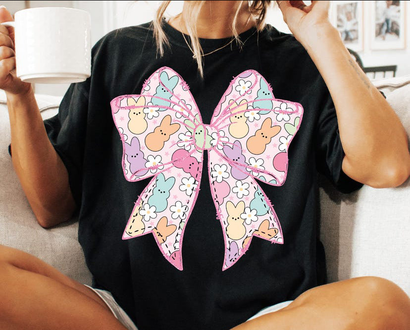 Peep Easter Bow Tee