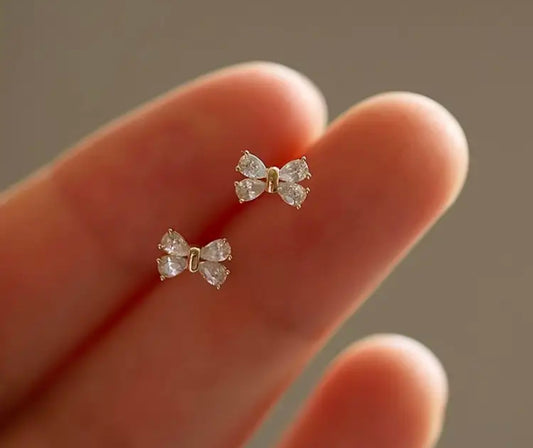 Rhinestone Bow Earrings
