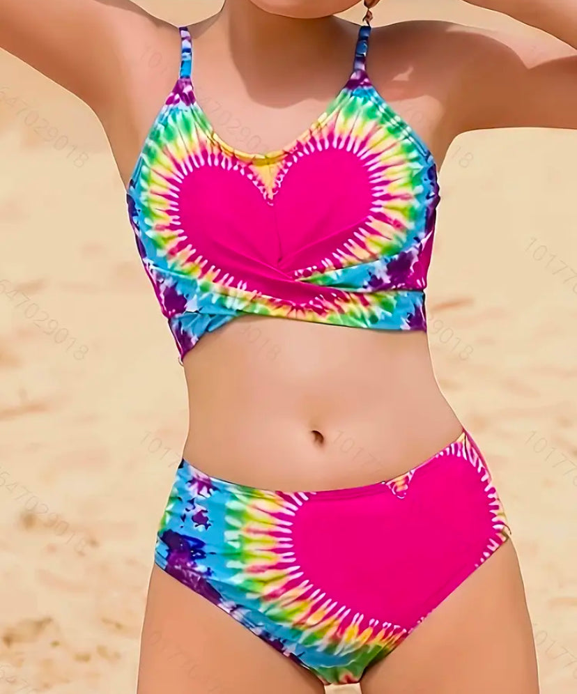 Tye Dye Heart 2 Piece Suit
