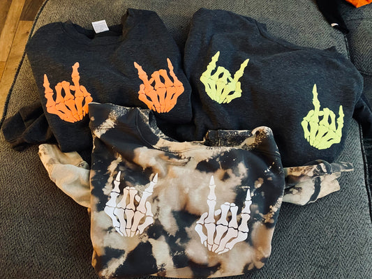 Skull Hand Crop Sweater