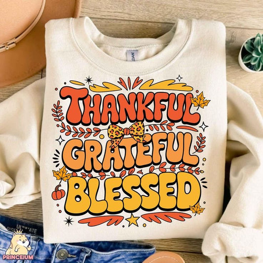 Thankful, Grateful, Blessed Crewneck